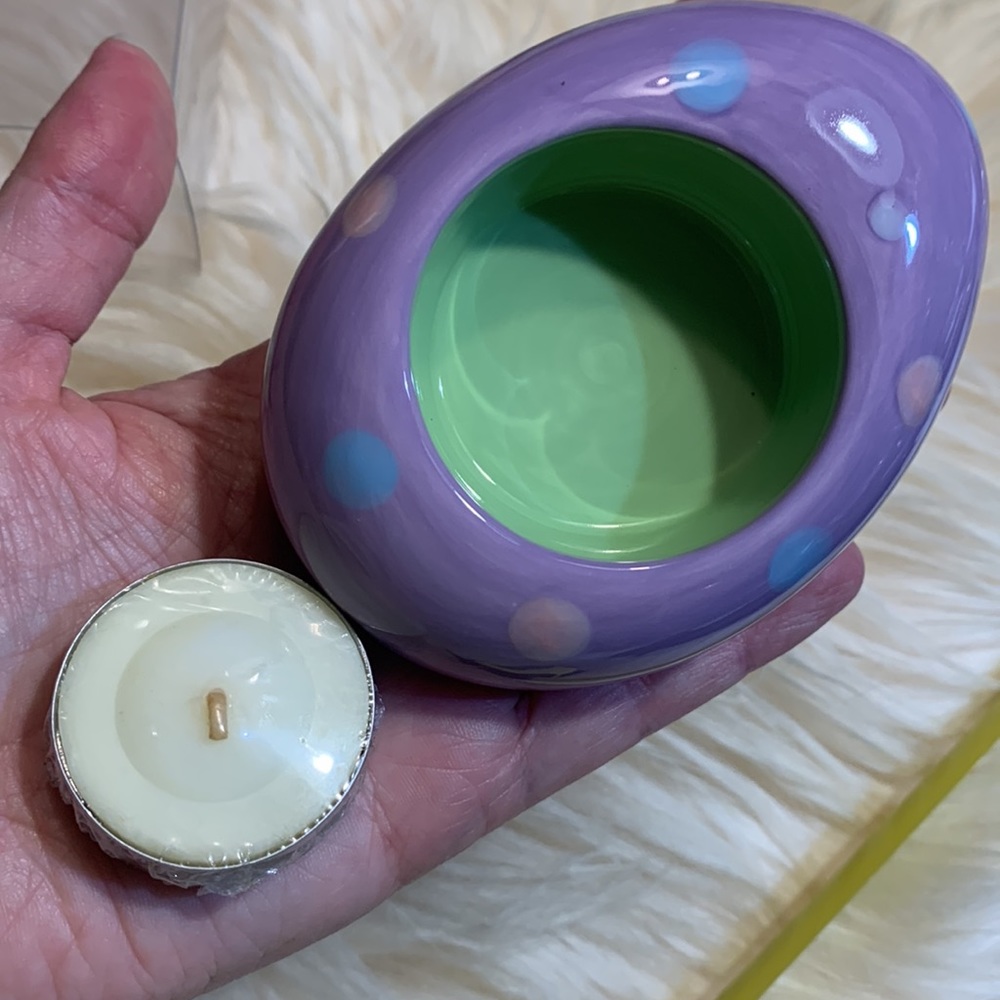 Ceramic easter egg tea light springtime gatherings - Picture 6 of 7